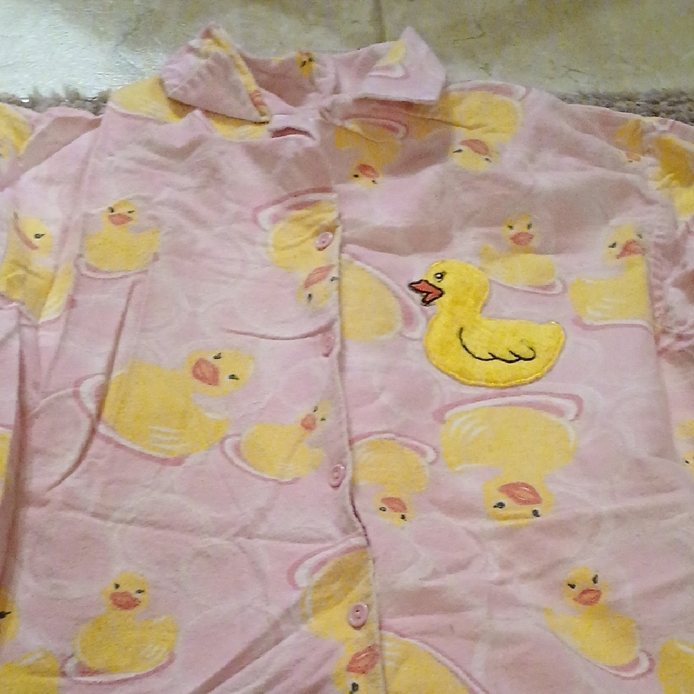 Duck Print Pink Pj Top